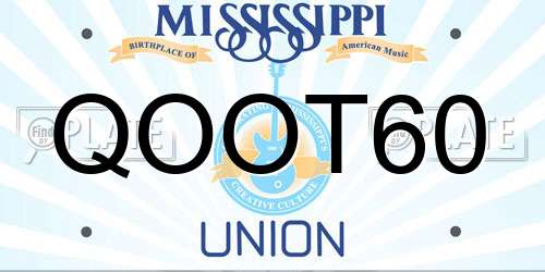 QOOT60 Mississippi License Plate