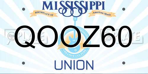 QOOZ60 Mississippi License Plate