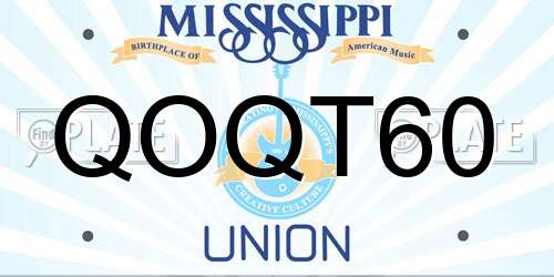 QOQT60 Mississippi License Plate