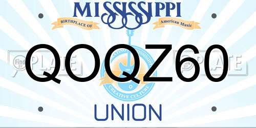 QOQZ60 Mississippi License Plate