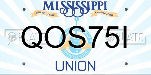 QOS75I Mississippi License Plate