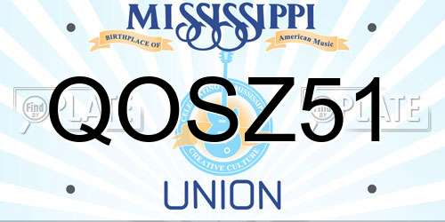 QOSZ51 Mississippi License Plate