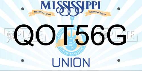 QOT56G Mississippi License Plate
