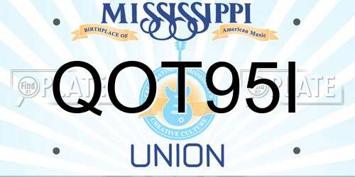 QOT95I Mississippi License Plate