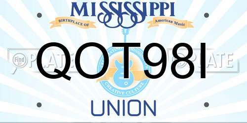 QOT98I Mississippi License Plate