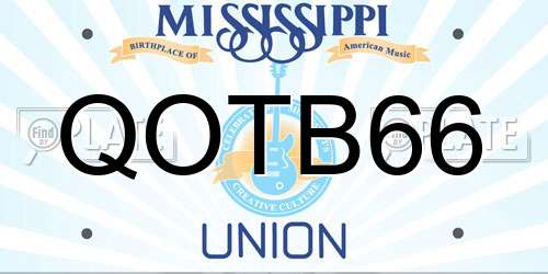 QOTB66 Mississippi License Plate