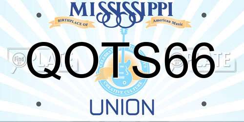 QOTS66 Mississippi License Plate