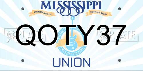 QOTY37 Mississippi License Plate