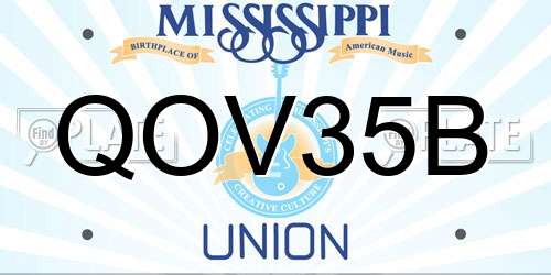 QOV35B Mississippi License Plate