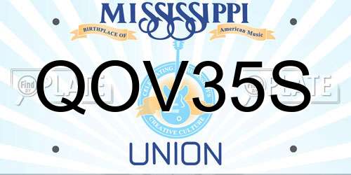 QOV35S Mississippi License Plate