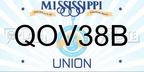 QOV38B Mississippi License Plate