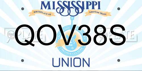 QOV38S Mississippi License Plate