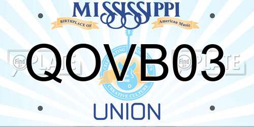 QOVB03 Mississippi License Plate