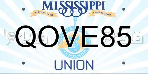 QOVE85 Mississippi License Plate