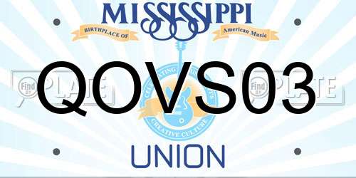 QOVS03 Mississippi License Plate