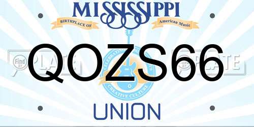 QOZS66 Mississippi License Plate