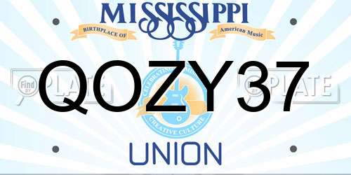 QOZY37 Mississippi License Plate