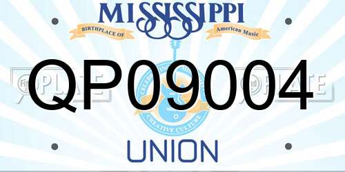 QP09004 Mississippi License Plate