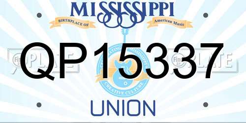 QP15337 Mississippi License Plate
