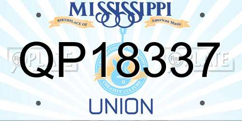 QP18337 Mississippi License Plate