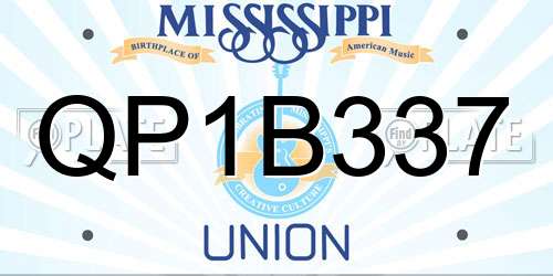 QP1B337 Mississippi License Plate