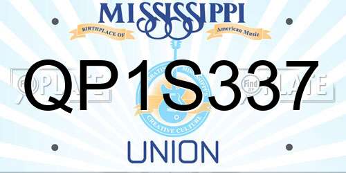 QP1S337 Mississippi License Plate