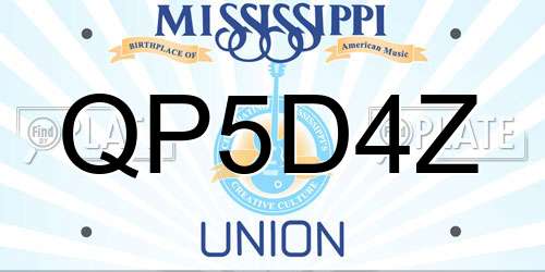 QP5D4Z Mississippi License Plate