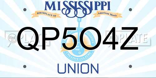 QP5O4Z Mississippi License Plate