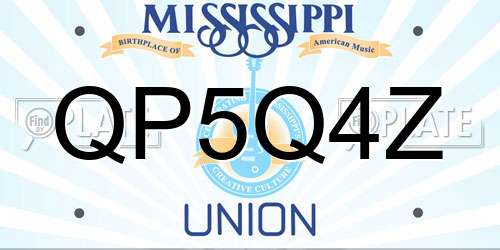 QP5Q4Z Mississippi License Plate