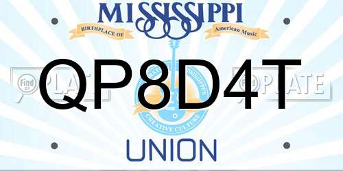 QP8D4T Mississippi License Plate
