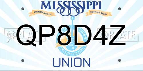 QP8D4Z Mississippi License Plate