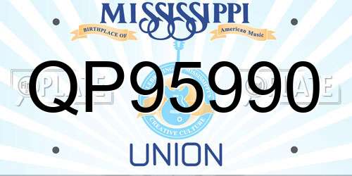 QP95990 Mississippi License Plate