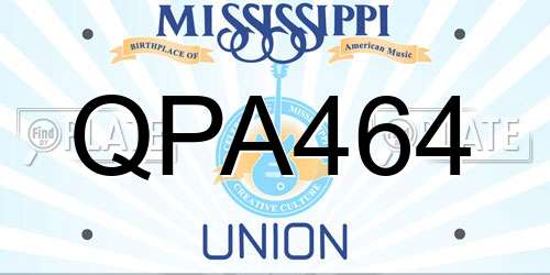 QPA464 Mississippi License Plate
