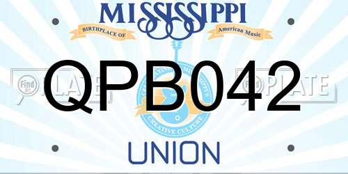 QPB042 Mississippi License Plate