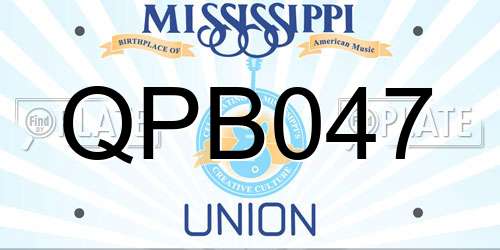 QPB047 Mississippi License Plate