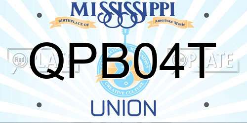 QPB04T Mississippi License Plate