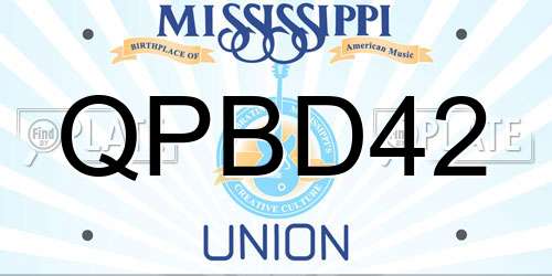 QPBD42 Mississippi License Plate