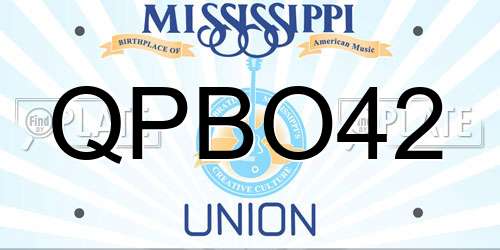 QPBO42 Mississippi License Plate