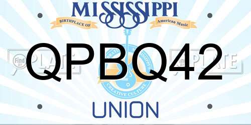 QPBQ42 Mississippi License Plate