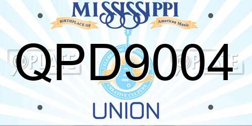 QPD9004 Mississippi License Plate
