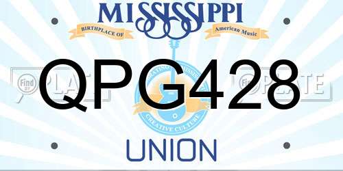 QPG428 Mississippi License Plate