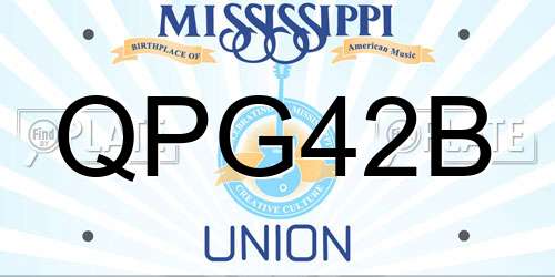 QPG42B Mississippi License Plate