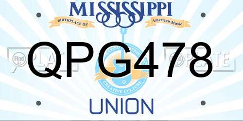 QPG478 Mississippi License Plate
