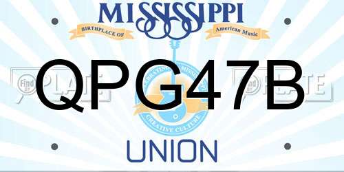 QPG47B Mississippi License Plate