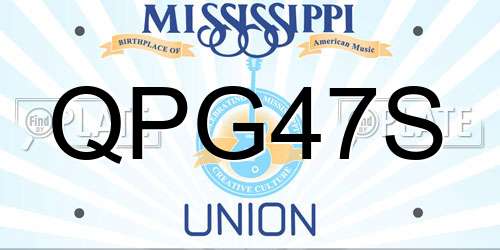 QPG47S Mississippi License Plate