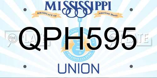 QPH595 Mississippi License Plate
