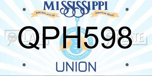 QPH598 Mississippi License Plate