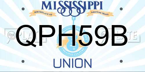 QPH59B Mississippi License Plate