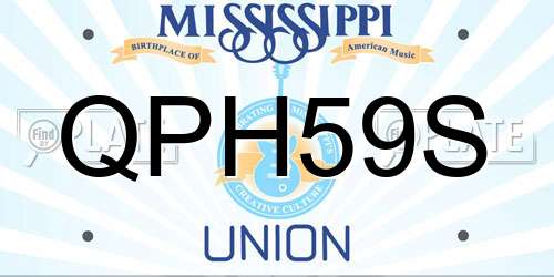 QPH59S Mississippi License Plate