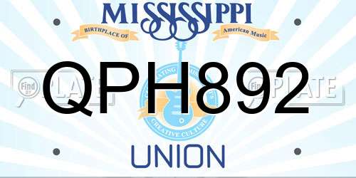 QPH892 Mississippi License Plate